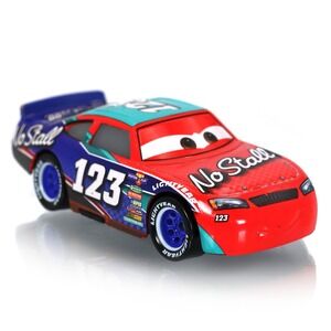 Disney Pixar Cars No Stall Todd Marcus #123 Diecast 1:55 Red Blue Racing Car